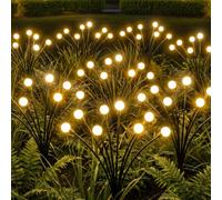 Solar Lights Outdoor Garden, 2 Pack Firefly Solar Lights with 8 LED, Solar Swaying Garden Lights IP65 Waterproof, Solar Firefly Lights Outdoor for Pathway, Yard, Patio, Fence Decoration (Warm White)