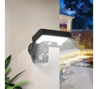 Solar Lights Outdoor Garden, 2 Pack Garden Wall Lights with Security Motion Sensor, 3 Modes, 92 LED Super Bright, Magnetic/Wall/Adhesive Mount, IP65 Waterproof Fence Light for Deck, Patio, Front Door