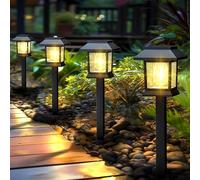Solar Lights Outdoor Garden, 6 Pack Waterproof Auto On/Off Solar Pathway Lights for Your Garden, Landscape, Path, Yard, Patio, Driveway, Walkway Decor