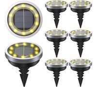 Solar Lights Outdoor Garden, 8 Pack Solar Ground Lights 10 LED Pathway Waterproof IP65 Garden Light Landscape Lighting, In Ground Light Decorative for Sidewalk Driveway Walkway Lawn Deck Steps Stair