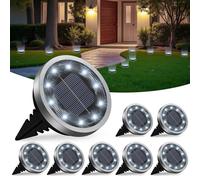 Solar Lights Outdoor Garden, 8 Pack Solar Ground Lights 10 LED Pathway Waterproof IP65 Garden Light Landscape Lighting, In Ground Light Decorative for Sidewalk Driveway Walkway Lawn Deck Steps Stair