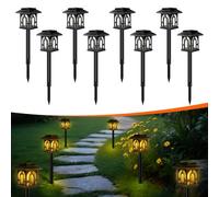 Solar Lights Outdoor Garden, 8 Pack Upgraded LED Solar Garden Lights Warm White, Waterproof Solar Powered Pathway Light Auto On/Off, Decorative for Landscape Lawn, Patio, Landscape, Walkway, Path