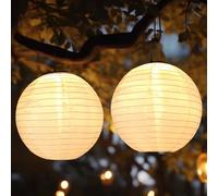Solar Lights Outdoor Garden,Bawoo 2 Pack 30cm Hanging Solar Lanterns,Waterproof IP65 Lights Ornaments Outdoor for Garden Pathway Patio,Warmwhite1 Patio,Warmwhite1