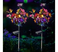 Solar Lights Outdoor Garden Decorative Solar Stake with 2 Pack Decor Powered Waterproof for Garden Yard Pathway