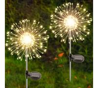 Solar Lights Outdoor Garden, Firework Lights 150 LEDs 2 Packs, Starburst Light for Yard Landscape Lawn Backyard Patio Party Wedding Decor