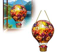 Solar Lights Outdoor Garden,hot air Balloon Solar, Hanging Outdoor Waterproof,for Tree, Balcony, Patio Multicoloured Glass Effect Flaming Garden Light with Handle (Orange-a)