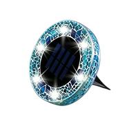 Solar Lights Outdoor Garden - Mini Mosaic Solar Ground Lights with 8 LEDs, Auto On/Off, Small Pathway Lighting for Driveway, Lawn, Patio, Walkway & Landscape