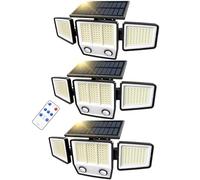 Solar Lights Outdoor Garden Motion Sensor - 3000LM 236LEDs Security Lights Outdoor with Dual Sensors, 3 Lighting Modes, 270° Illumination, IP65 Waterproof Security Flood Lights (with Remote Control,3)