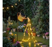 Solar Lights Outdoor Garden Ornaments,Led Solar String Light Waterproof Metal Hanging Watering Can Lantern for Patio Yard Pathway Decoration,Gardening Gifts for Mom Grandma Women Birthday