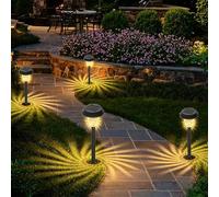 Solar Lights Outdoor Garden Path, 6 Pack Solar Garden Path Lights Outdoor Waterproof, Small Solar Powered Stake Lights for Pathway Yard Driveway Walkway Decorative, Multicolor/Warm White LED (6)