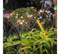 Solar Lights Outdoor Garden, Solar Powered Firefly Light Garden Lights Solar Powered Waterproof, 10led Swaying Solar Firefly Garden Lights for Yard Patio Pathway Xmas Decorative, Colorful, 2pack