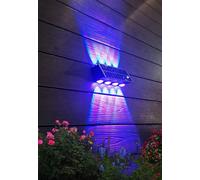 Solar Lights Outdoor Garden Up and Down Wall Lights Waterproof Solar Powered Decorative Lighting Garden Ornaments (1 Pack 8-LED-Beams,RGB Rainbow Light)