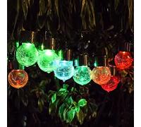 Solar Lights Outdoor Hanging Decorative Globe 24 Pack, Waterproof Solar Lantern with Handle and Clip, Solar Powered Glass Ball Lights for Garden Yard Fence Tree Umbrella Holiday Décor, Color Changing