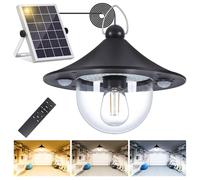 Solar Lights Outdoor Indoor with 3000LM 3 Color Temper Daytime Available, Solar Outdoor Lights Waterproof with Remote Dual Motion Sensor & 5 Light Modes, Hanging Solar Lights for Shed, Gazebo, 1 Pack