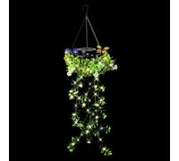 Solar Lights Outdoor, LED Artificial Vine String Lamp, Solar Flower String Light for Balcony Porch Patio Fence Backyard Garden Terrace Landscape Decoration Waterproof Warm Lighting Energy Saving