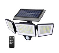 Solar Lights Outdoor, Motion Sensor, 28x14x14.5cm, 3-Head Garden Lamps, Saker Solar Lights, Remote & Smart Control, for Patio Illumination Backyard Safety Tree Decoration
