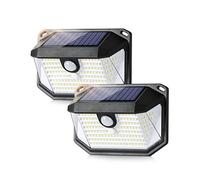 Solar Lights Outdoor Motion Sensor LED Security Lights Waterproof IP65 Spot Lights 3 Modes Solar Powered Garden Fence Wall Outside Spotlights Black 2Pack