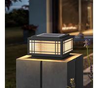 Solar Lights Outdoor Post Light Solar Powered Column Caps Lights Modern Fence Deck Cap Lamp Waterproof Pillar Lighting Fixture Solar LED Landscape Column Lantern For Outside Patio Yard Garden Mailbox