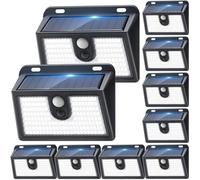 Solar Lights Outdoor, Upgraded 149LED Solar Security Light Motion Sensor with 3 Lighting Modes IP65 Waterproof 270° Wide Angle Wall Light for Fence, Door, Yard, Garage, Step (Cool White 6500K, 10Pack)