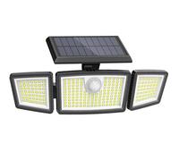 Solar Lights Outdoor, Upgraded 225 LED Solar Motion Sensor Security Light with 360° Wide Lighting Angle, Easy to Install, IP65 Waterproof Durable Solar Powered Flood Lights for Outside, 6500K, 1 Pack