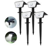 Solar Lights Outdoor Waterproof IP 67 Motion Sensor Outdoor Lights Solar Landscape Lighting Cold White 7000K Solar Garden Lights 4 Modes Auto On/Off Security Light Solar Spot Lights Outdoor- 4Pack
