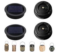 Solar Lights Replacement Parts 7 cm Waterproof, 2 Pieces Solar Replacement Lid Top, IP65 Waterproof, 2 V 3000 K Replacement Solar Module for Garden Light, Solar LED Round Replacement Parts for Solar