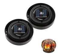 Solar Lights Replacement Parts 8 cm Waterproof, 4 Pieces Replacement Solar Module for Garden Light Warm White, LED Solar Replacement Lid Round, Replacement for Solar Lamp Base, Replacement Parts for