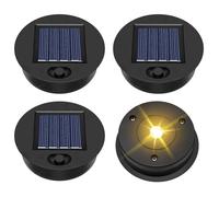 Solar Lights Replacement Top, 4 Pack Replacement Solar Light Parts for Lantern (Top 2.76 Inch, Bottom 2.36 Inch), Waterproof LED Replacement for Outdoor Garden, Pathway, Yard Lights & Decor