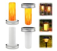 Solar Lights Replacement Top - 4PCS Diameter Solar Flame Light Outdoor Garden Replacement 3 inch Mason Jar Panel for Outdoor Hanging Lanterns DIY Table Lights Garden Patio Decoration