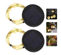 Solar Lights Replacement Top for Lantern : 7cm Replacement Solar Light Top with 135 LED and 80cm String Lights - DIY Decor for Watering Can Lights Mason Jar Outdoor Garden Lanterns （2Pcs, Warm White）
