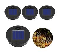 Solar Lights Replacement Top LED Solar Panel, 4 PCS Lantern Lid Lights Bulb Replacement Part, Waterproof Bulb Replacement for Garden Patio Table Decor, 7CM/2.76 inch