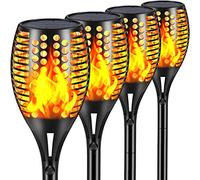 Solar Lights Upgraded, Waterproof Flickering Flames Torches Lights Outdoor Solar Spotlights Landscape Decoration Lighting Dusk to Dawn Auto On/Off Security Torch Light for Patio Driveway (4) (4)