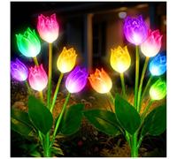 Solar Lily Of The Valley Garden Lights 2 Pack, Colour Changing Lights