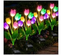 Solar Lily Of The Valley Garden Lights 4 Pack, Colour Changing Lights