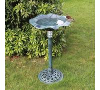 Solar Lit Gardenkraft Bird Baths With Solar Lights & Planters / Weatherproof & Rustic Look