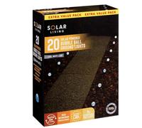 Solar Living Solar Powered Bubble Ball Ground Lights, Cool White LED, 20 Pack, Auto On at Dusk, Pathway Garden Lights