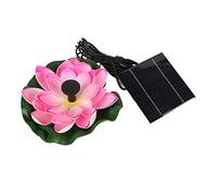 Solar Lotus Flower Floating Fountain with 8 Nozzles, 1.4W Pump for Bird Bath, Garden, Pond, Pool, Outdoor - Lift 15.7-86.6in