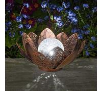 Solar Lotus Garden Decoration Outdoor Flower Silhouette Bronze Multi-Coloured