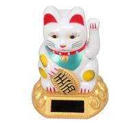Solar Lucky Cat Decoration, Waving Arm Solar Cat for Home Office Business - Feng Shui Fortune with Solar Energy Powered Motion