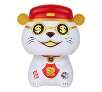 Solar Lucky Cat Head - Cute Cat Nodding Head Ornamental Figurine | Chinese Lucky Cat Statue Work Desk Study Room Bedroom Decoration