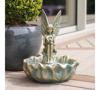 Solar Powered Garden Fairy Leaf Water Feature Bronze Effect 1170341RL