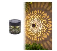 Solar Mandala Wall Light Outdoor Garden Fence Projector Lamp Patio Ambient Deco