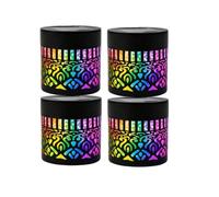 Solar Mandala Wall Lights, Mandala Seven-Color Changing Outdoor Decorative Projection Lamp, Waterproof Metal Fence Light for Yard Garden Patio Backyard Post, 4pc
