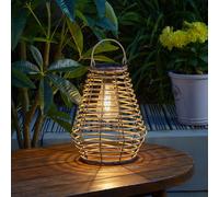 Solar Lantern 'Maris', Natural, Artificial Rattan, 27 x 15 x 15 cm