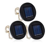 Solar Mason Jar Lid Lights 3.15 in Silicone Edge LED Replacement Top, Colorful Waterproof Light Parts for Outdoor Garden Lanterns, 3 Pack