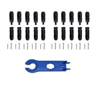 Solar MC4 Connector Set IP67 Waterproof 10 Pairs Male/Female with Mounting Key Copper Tin Plating