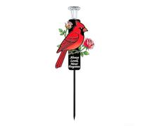 Solar Memorial Garden Stake with LED Light for Graveyard Decor - Weatherproof Iron Remembrance Marker for Loved Ones 19.6x6.6in