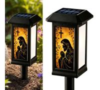 Solar Memorial Lights for Graves Cemetery,Christian Xmas Pathway Lights,A