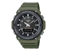Solar Mens Wristwatch CASIO AQ-S820W-3BVEF Silicone Green Chrono Timer Alarm
