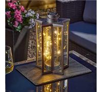Solar Metal Firefly Lantern Star Shaped Hanging Light Garden Patio Pathway Decor
